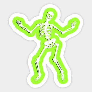 Neon Groove – Funky Dancing Halloween Skeleton Sticker